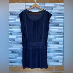 Vivienne Tam Navy Dress with Drawstring Blue medium